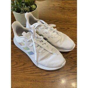 Adidas Women's Pure Motion Running Shoes Cloudfoam White/Rainbow GZ8523 Size 9.5